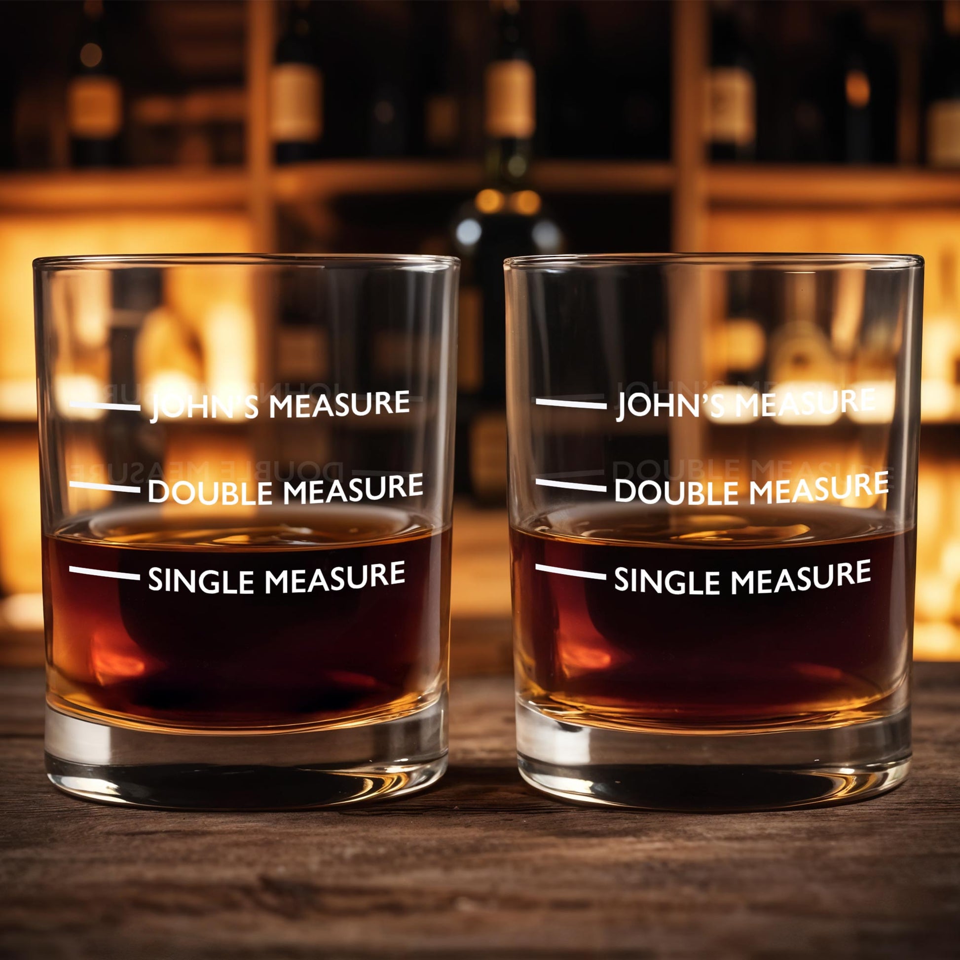 Single Measure, Double Measure, Enjoy Your Drink - Personalized Custom Whiskey Glass - HIM002_RWG