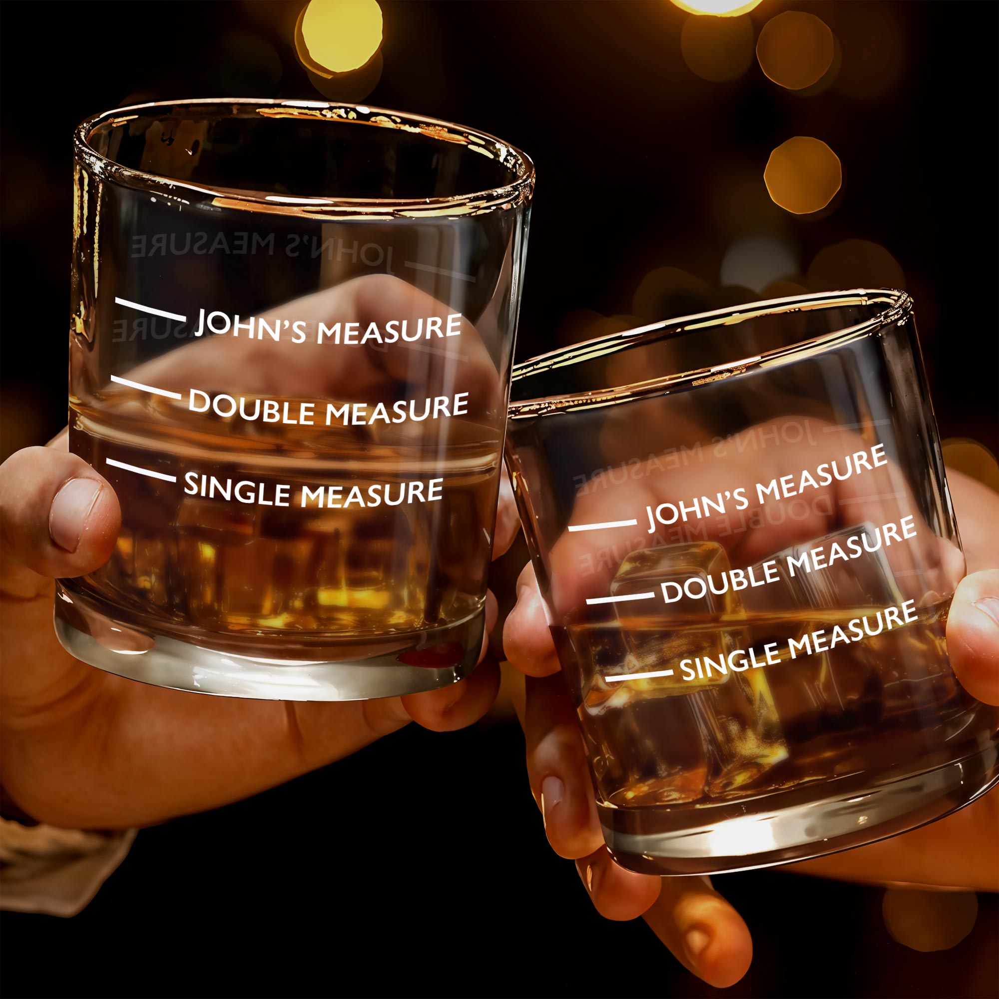 Single Measure, Double Measure, Enjoy Your Drink - Personalized Custom Whiskey Glass - HIM002_RWG