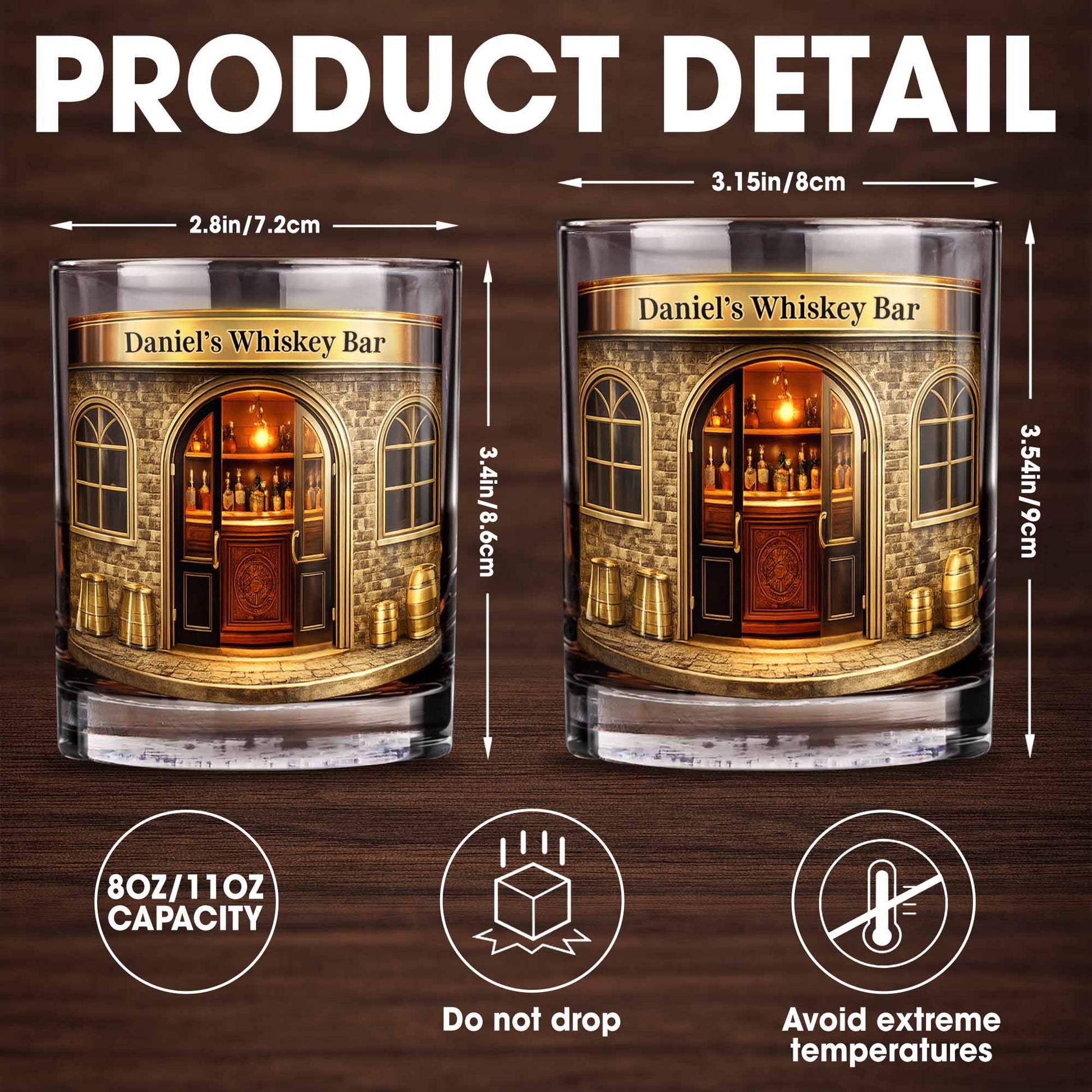 Relax At Your Personal Whiskey Bar Featuring A Classic Bar Design - Personalized Custom Whiskey Glass - HIM006_RWG