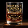 Premium Quality Vintage Limited Edition Aged To Perfection - Personalized Custom Whiskey Glass - HIM007_RWG