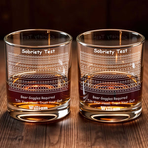 Sobriety Test Hidden Message F*ck It I Need A Beer Geometric Pattern - Personalized Custom Whiskey Glass - HIM020_RWG