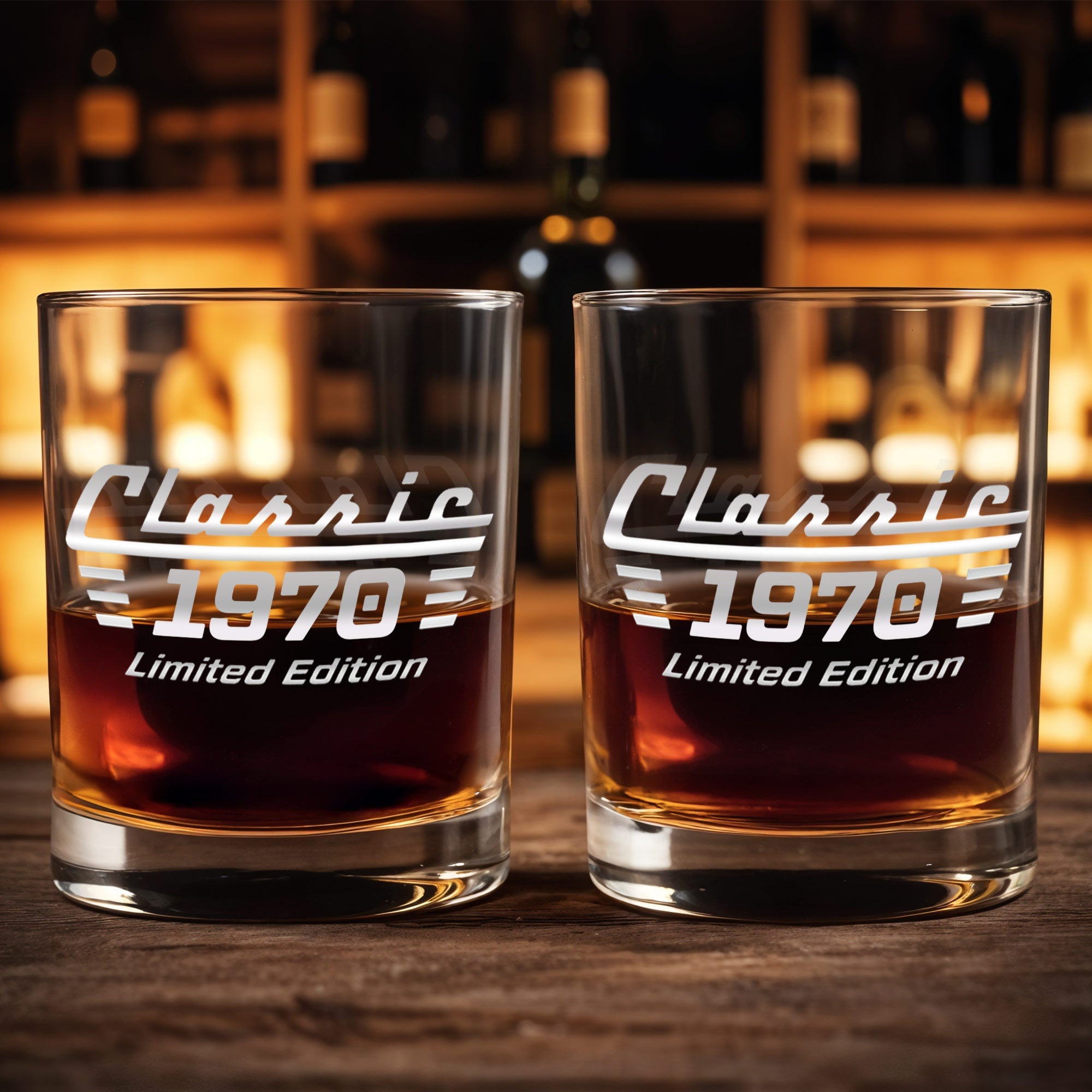 Classic Limited Edition Retro Design Birth Year Custom Glass - Personalized Custom Whiskey Glass - HIM023_RWG