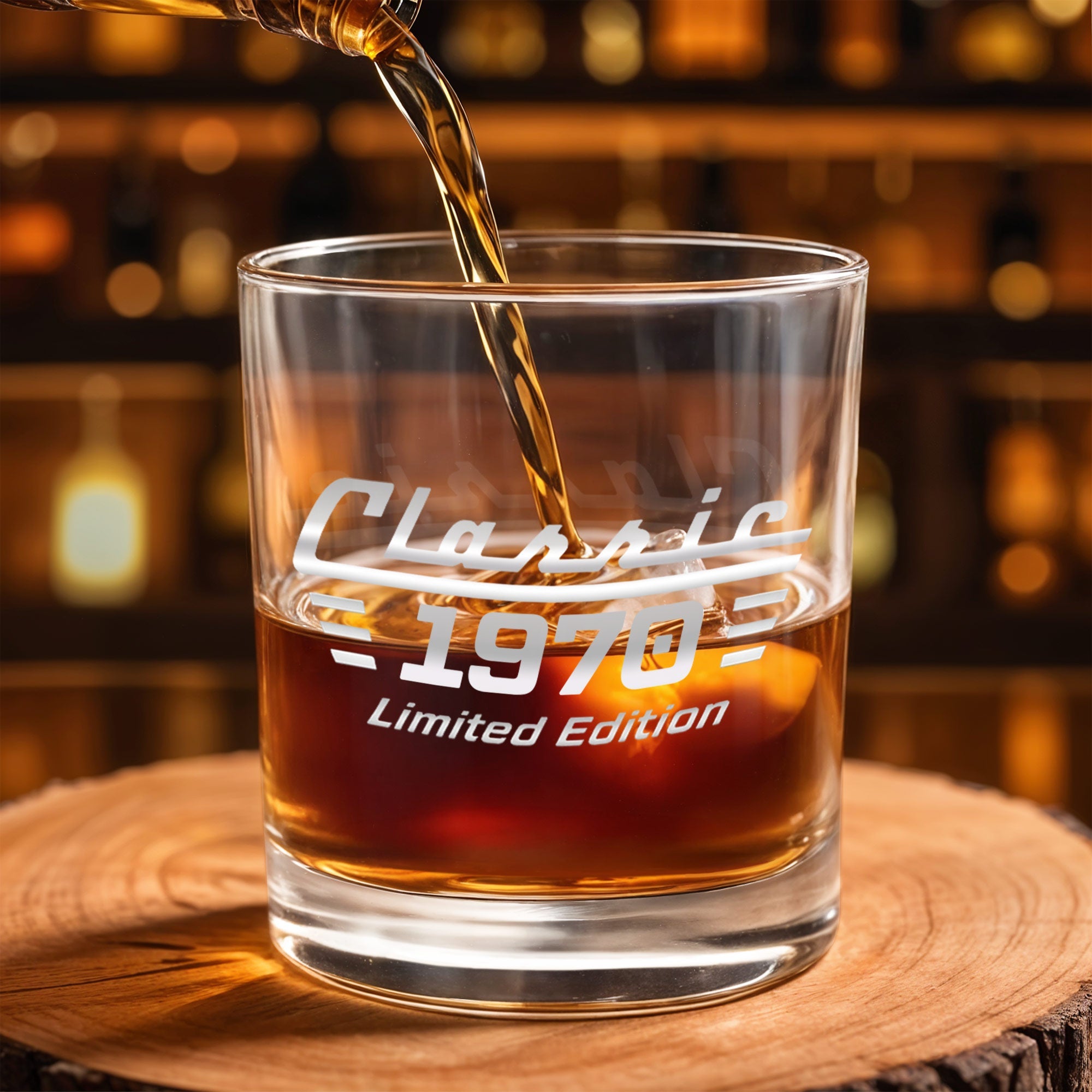 Classic Limited Edition Retro Design Birth Year Custom Glass - Personalized Custom Whiskey Glass - HIM023_RWG