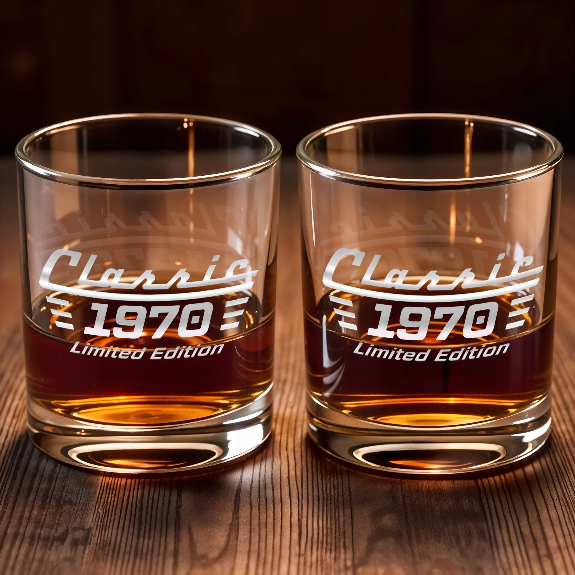 Classic Limited Edition Retro Design Birth Year Custom Glass - Personalized Custom Whiskey Glass - HIM023_RWG