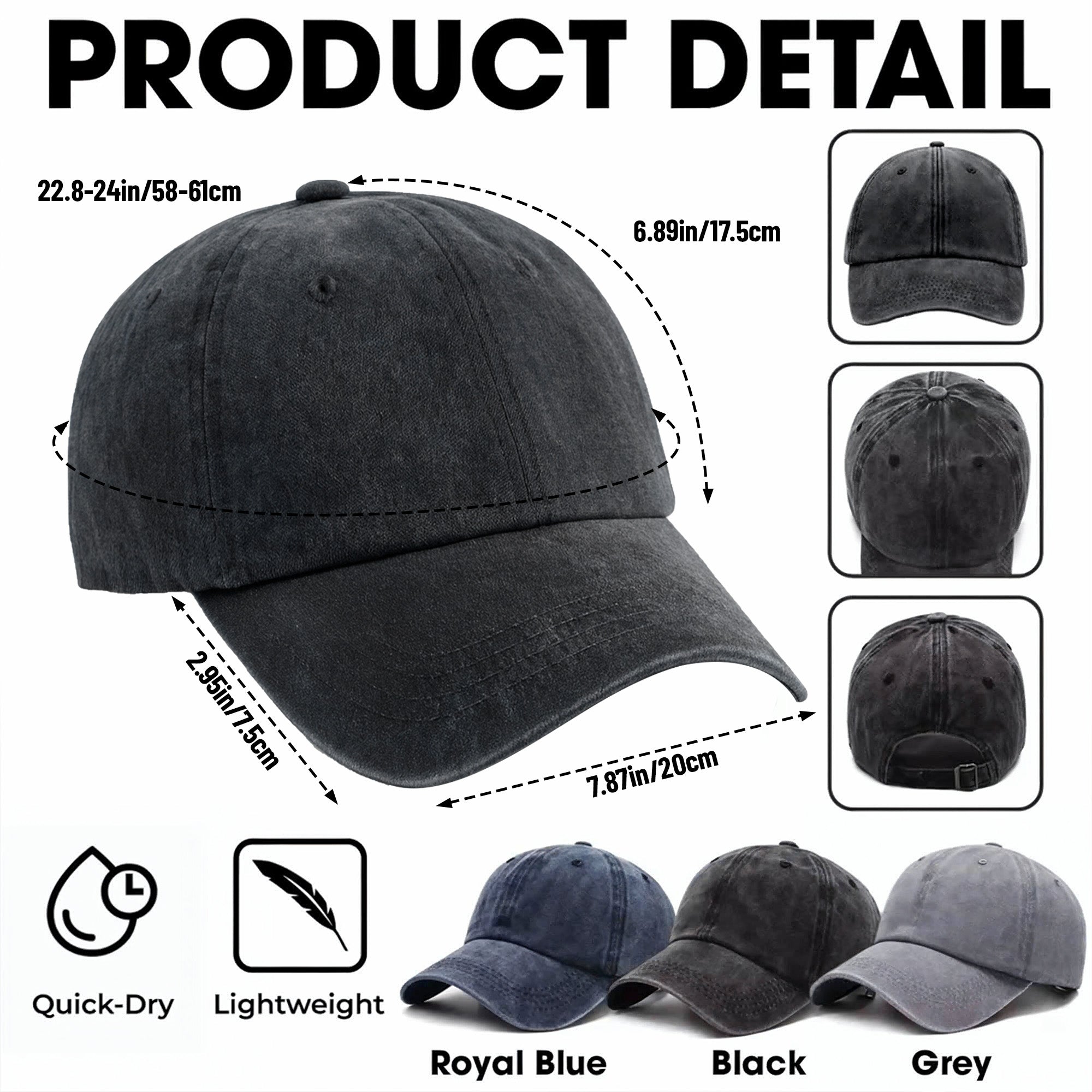I'll Be In The Backyard Whiskey And Cigar Club With Glass And Cigar - Personalized Custom Washed Denim Cap - HIM044_WDCAP