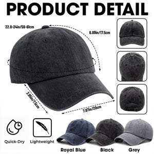I'll Be In The Backyard Whiskey And Cigar Club With Glass And Cigar - Personalized Custom Washed Denim Cap - HIM044_WDCAP
