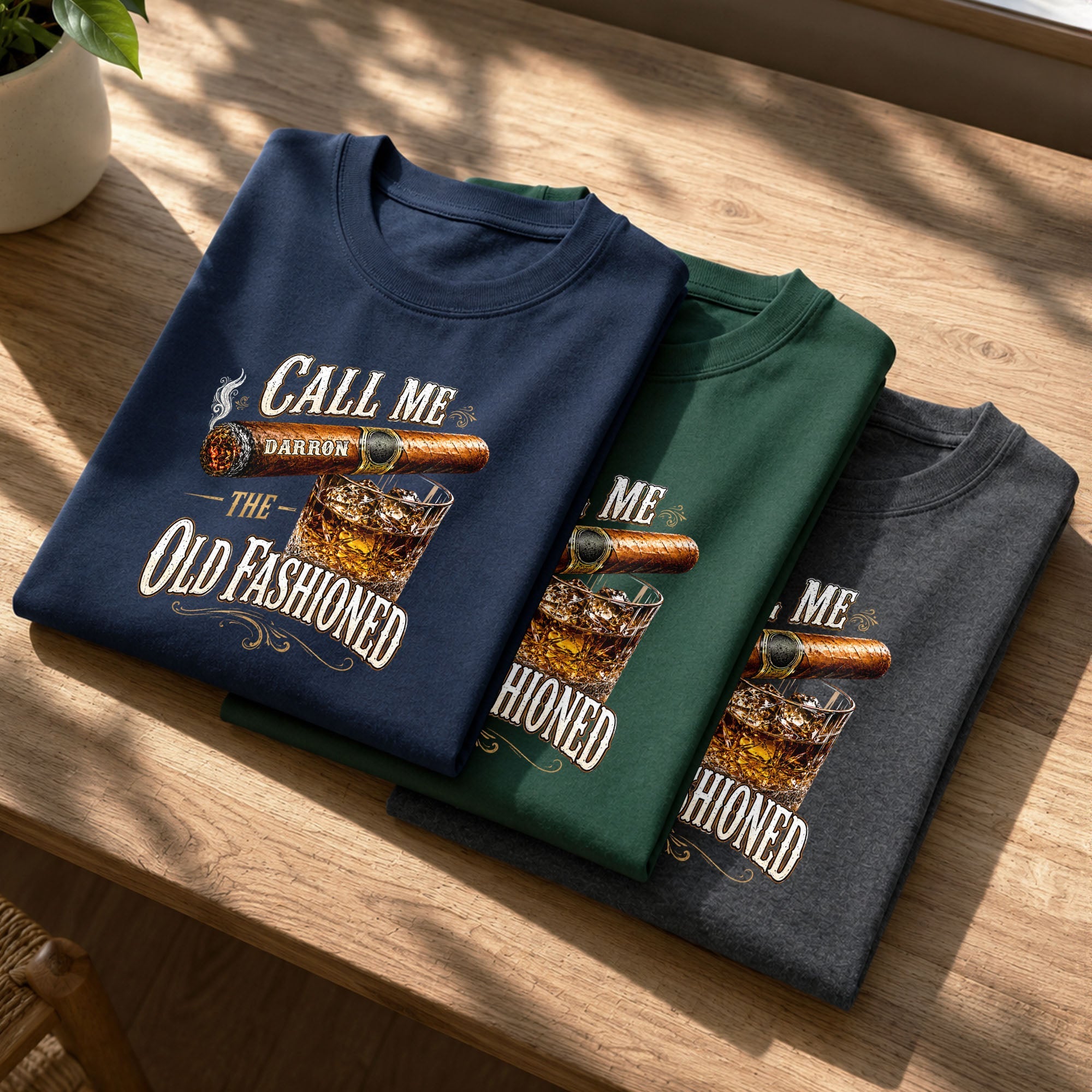 Call Me The Old Fashioned With Cigar And Whiskey Glass - Personalized Custom Unisex T-shirt, Hoodie - HIM049_BBAS