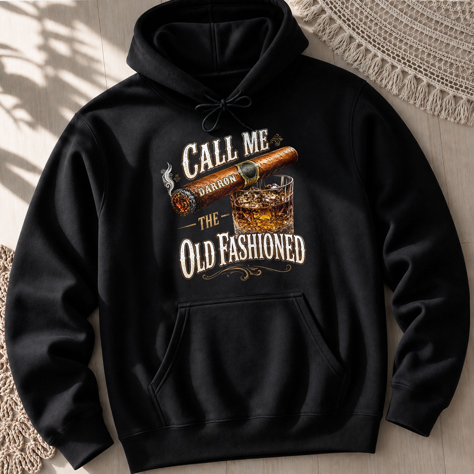 Call Me The Old Fashioned With Cigar And Whiskey Glass - Personalized Custom Unisex T-shirt, Hoodie - HIM049_BBAS