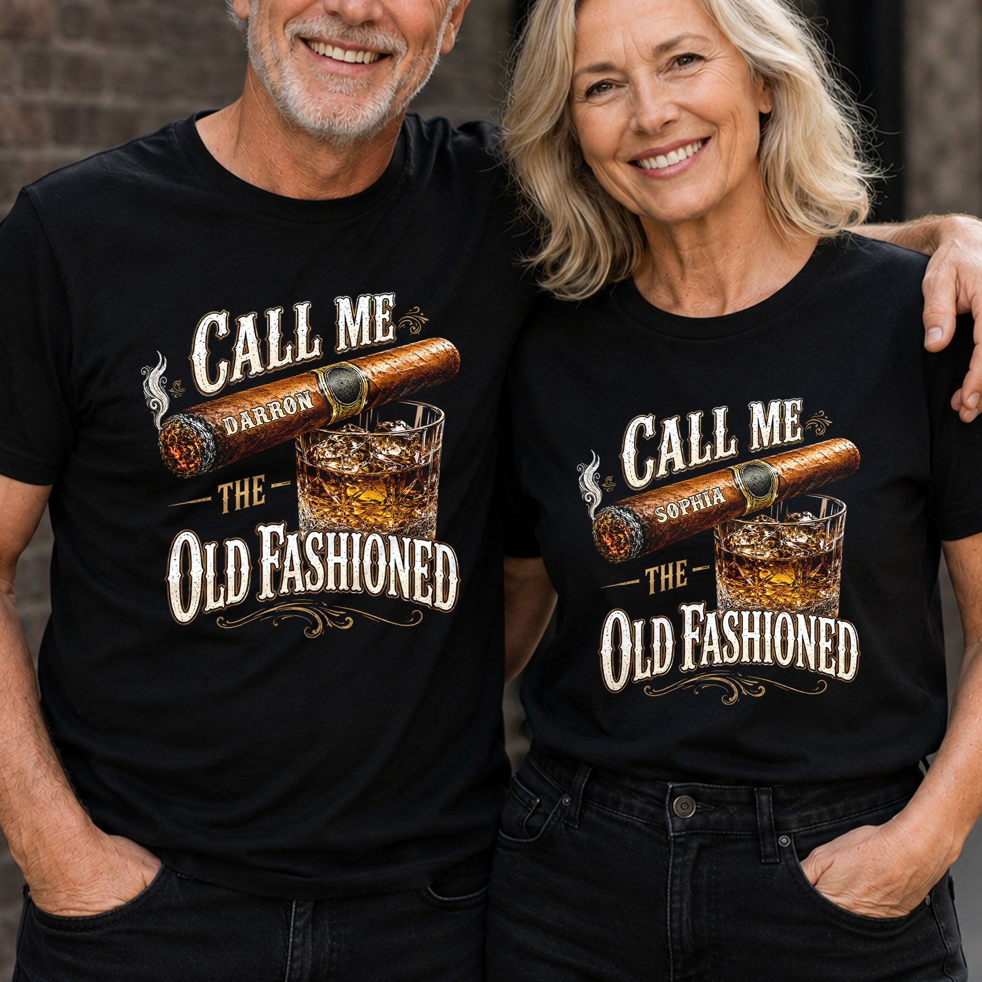 Call Me The Old Fashioned With Cigar And Whiskey Glass - Personalized Custom Unisex T-shirt, Hoodie - HIM049_BBAS