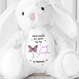 Hand Picked For Earth, Butterfly and Stars - Personalized Stuffed Bunny - HME058_BUN