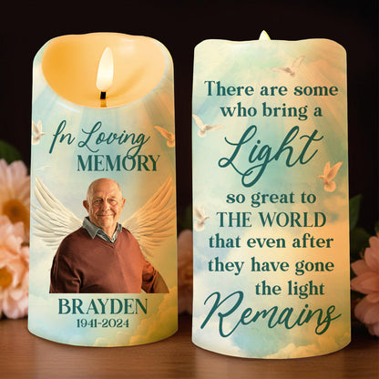 In Loving Memory Light And Wings Tribute Candle - Personalized Custom LED Candle - HME079_LECA