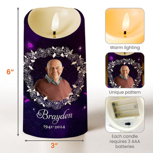 Hearts And Minds Of The Loving Family, Butterflies And Roses - Personalized Custom LED Candle - HME080_LECA