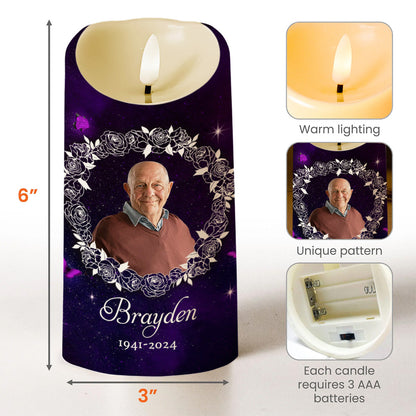 Hearts And Minds Of The Loving Family, Butterflies And Roses - Personalized Custom LED Candle - HME080_LECA
