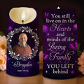 Hearts And Minds Of The Loving Family, Butterflies And Roses - Personalized Custom LED Candle - HME080_LECA