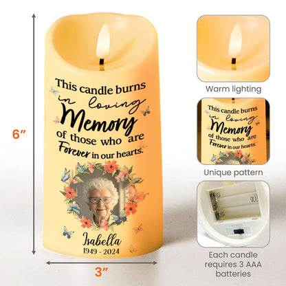 Loving Memory Forever In Our Hearts Candle - Personalized Custom LED Candle - HME081_LECA