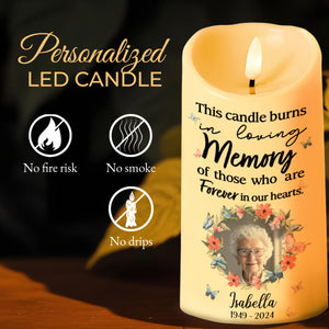 Loving Memory Forever In Our Hearts Candle - Personalized Custom LED Candle - HME081_LECA