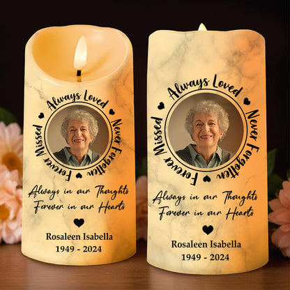 Always Loved, Never Forgotten Memorial LED Candle - Personalized Custom LED Candle - HME083_LECA