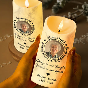 Always Loved, Never Forgotten Memorial LED Candle - Personalized Custom LED Candle - HME083_LECA