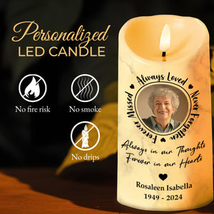 Always Loved, Never Forgotten Memorial LED Candle - Personalized Custom LED Candle - HME083_LECA