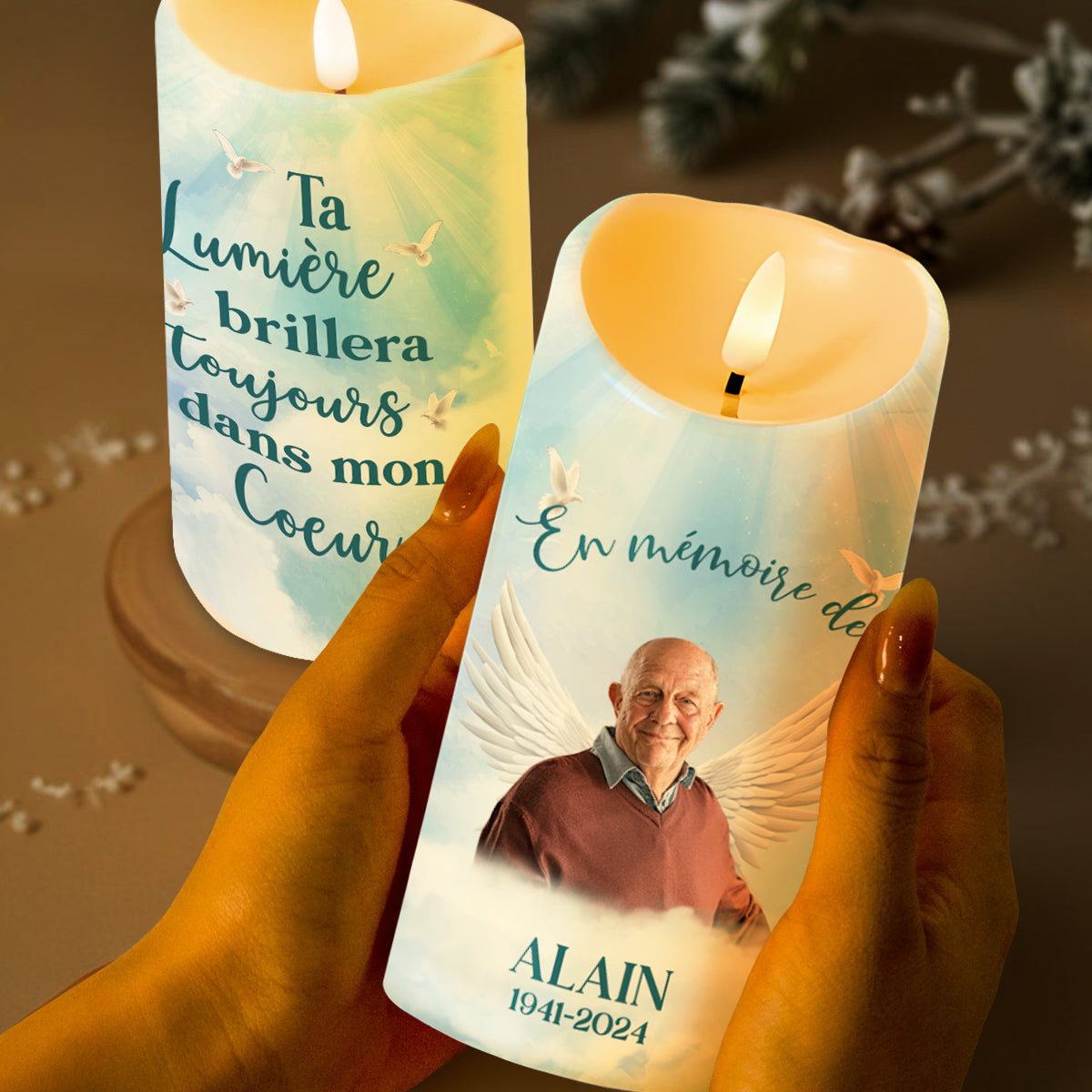 Lighting Memories That Warm Our Hearts Candle - Personalized Custom LED Candle - HME085_LECA