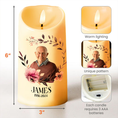 Your Light Will Always Shine In My Heart Memorial Candle - Personalized Custom LED Candle - HME086_LECA