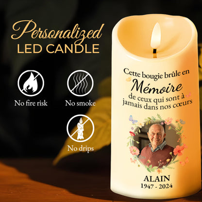 Lighting Up Memories LED Candle For Memorials And Celebrations - Personalized Custom LED Candle - HME087_LECA