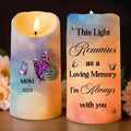 Loving Memory Light, Always With You Butterfly Design - Personalized Custom LED Candle - HME092_LECA