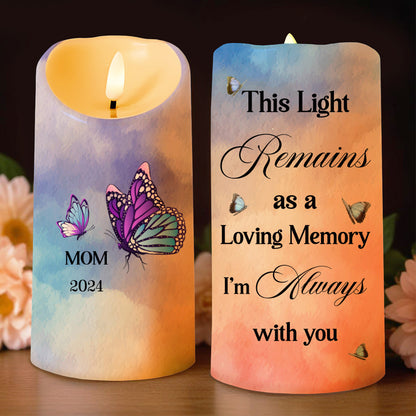 Loving Memory Light, Always With You Butterfly Design - Personalized Custom LED Candle - HME092_LECA