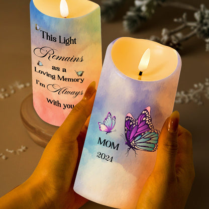 Loving Memory Light, Always With You Butterfly Design - Personalized Custom LED Candle - HME092_LECA