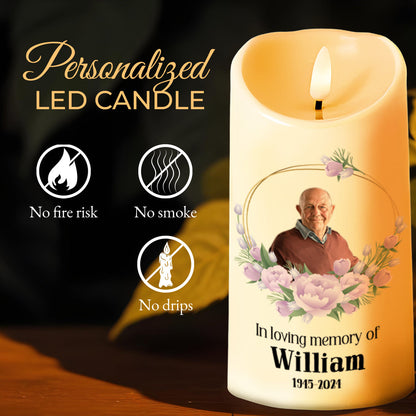 Light Great To The World Memorial LED Candle - Personalized Custom LED Candle - HME093_LECA