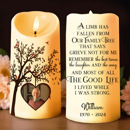 A Limb Has Fallen From Our Family Tree Remember The Best Times - Personalized Custom LED Candle - HME095_LECA
