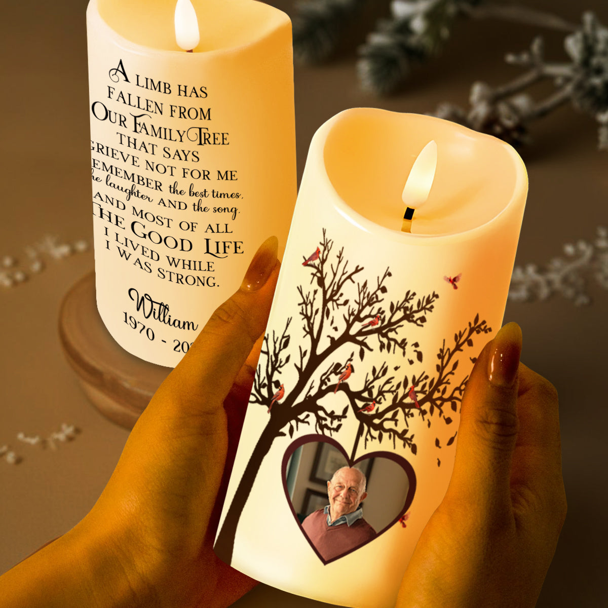 A Limb Has Fallen From Our Family Tree Remember The Best Times - Personalized Custom LED Candle - HME095_LECA
