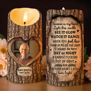 Forever In My Heart, See It Glow, Watch It Dance - Personalized Custom LED Candle - HME101_LECA