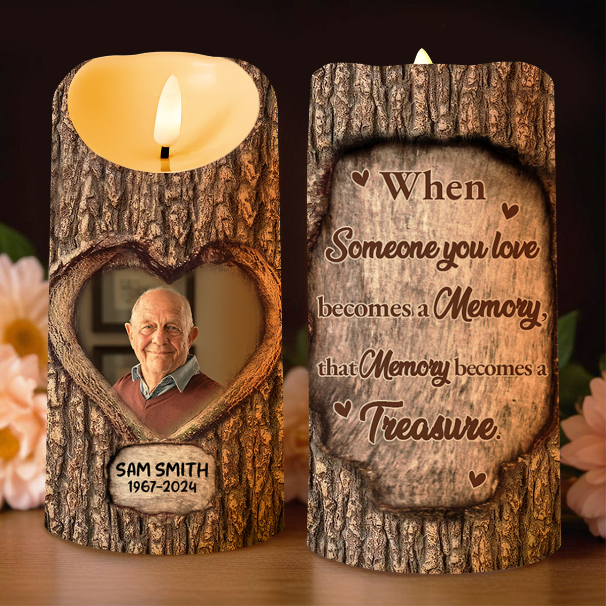 When Someone You Love Becomes a Memory Treasure Candle - Personalized Custom LED Candle - HME102_LECA