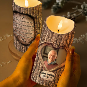 Losing Someone You Love Memorial Candle With Heart Design - Personalized Custom LED Candle - HME103_LECA