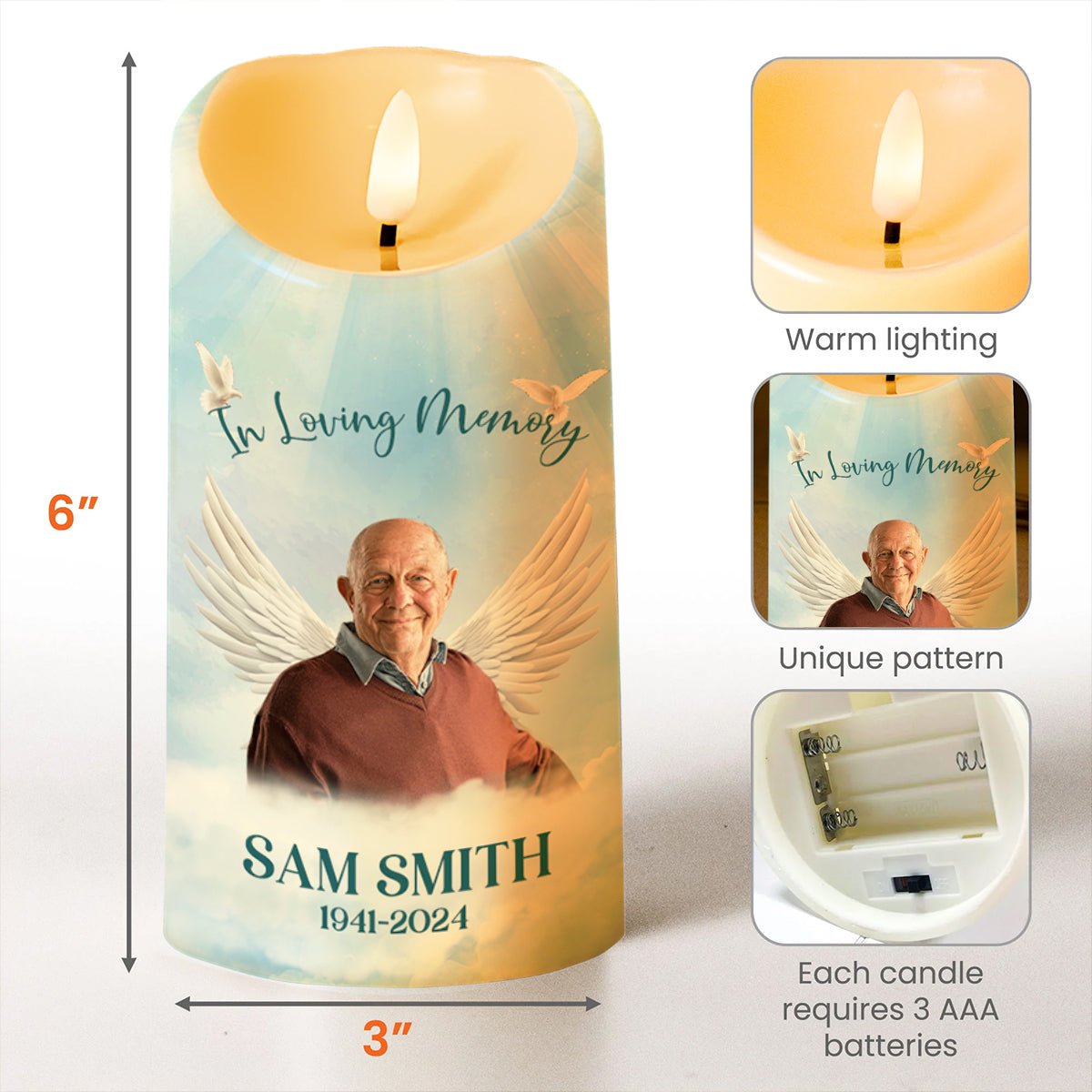 Love As A Guide, Beautiful Memories Always By My Side - Personalized Custom LED Candle - HME110_LECA