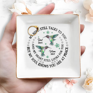 My Mind Still Talks Hummingbird Peaceful Heart Jewelry Dish - Personalized Custom Jewelry Dish - HME120_SCRD