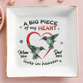 A Big Piece Of My Heart Lives In Heaven With Hummingbirds - Personalized Custom Jewelry Dish - HME121_SCRD