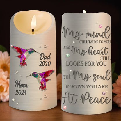 My Mind Talks, My Heart Searches, Soul at Peace - Personalized Custom LED Candle - HME123_LECA