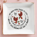 My Mind Still Talks To You Cardinal And Flowers Design - Personalized Custom Jewelry Dish - HME124_SCRD