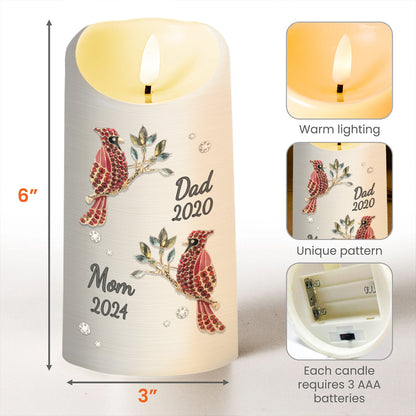 My Soul Knows You Are At Peace With Decorative Birds and Flowers - Personalized Custom LED Candle - HME125_LECA