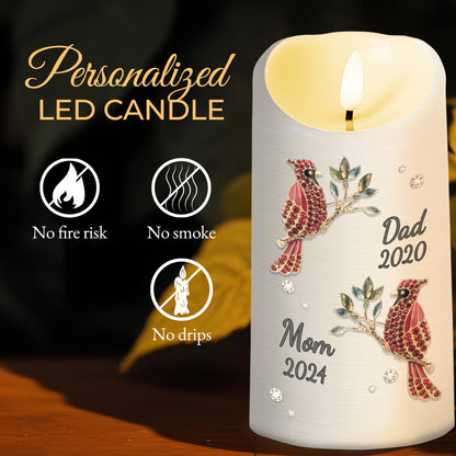 My Soul Knows You Are At Peace With Decorative Birds and Flowers - Personalized Custom LED Candle - HME125_LECA