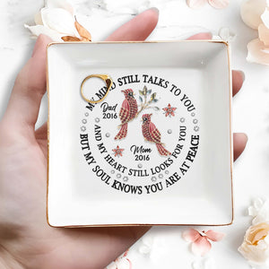 Heartfelt Memorial Message With Birds And Flowers - Personalized Custom Jewelry Dish - HME125_SCRD