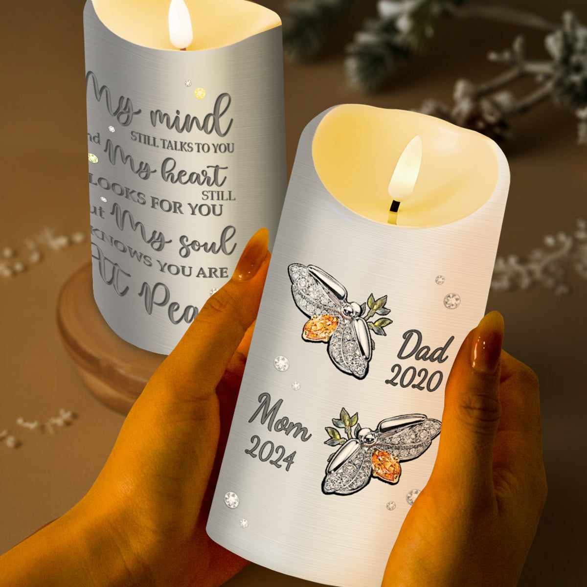 My Heart Still Looks For You Customized Memorial Candle - Personalized Custom LED Candle - HME127_LECA