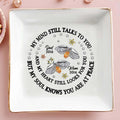 My Mind Talks To You Bee And Flowers Memorial Dish - Personalized Custom Jewelry Dish - HME127_SCRD
