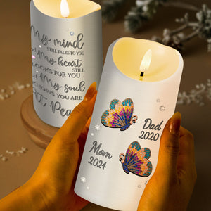 My Soul Knows You Are At Peace Butterflies LED Candle - Personalized Custom LED Candle - HME128_LECA