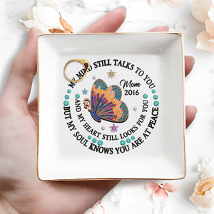 Butterfly Jewel Design With Heartfelt Message - Personalized Custom Jewelry Dish - HME128_SCRD