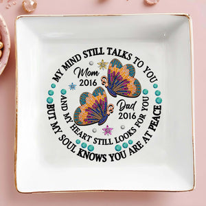 Butterfly Jewel Design With Heartfelt Message - Personalized Custom Jewelry Dish - HME128_SCRD
