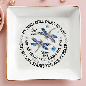 Dragonflies Memorial Custom Jewelry Dish In Memory Of Loved Ones - Personalized Custom Jewelry Dish - HME129_SCRD