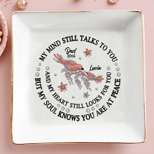 Comforting Memories Of Loved Ones With Lizard And Flowers - Personalized Custom Jewelry Dish - HME130_SCRD